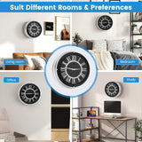 13.5/17.5 Inch Silent Wall Clock with Silver Frame-L