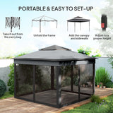 Outsunny 3 x 3(m) Pop Up Gazebo, Height Adjustable Instant Event Shelter with Netting and Carrying Bag, Grey