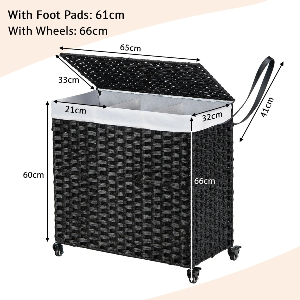 Laundry Hamper with Lid for Bathroom/Bedroom