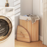 Corner Bamboo Hamper Laundry Basket