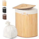Corner Bamboo Hamper Laundry Basket