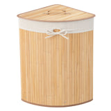 Corner Bamboo Hamper Laundry Basket