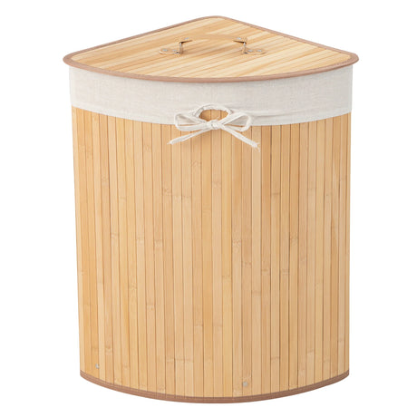 Corner Bamboo Hamper Laundry Basket