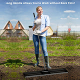 42 x 10 Inch Lawn Leveling Rake with Ergonomic Handle-Black
