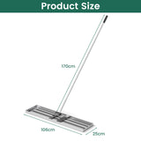 42 x 10 Inch Lawn Leveling Rake with Ergonomic Handle-Silver