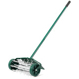 18 Inch Rolling Lawn Aerator with Splash-Proof Fender for Garden