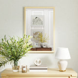 HOMCOM Wall Bathroom Mirror, 60 x 40 cm Wall-Mounted Mirror for Living Room, Bedroom, Hallway, Natural Wood Finish