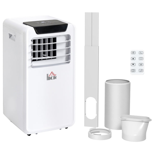 HOMCOM 10000 BTU Air Conditioning Unit, 3-in-1 Portable Air Conditioner, Dehumidifier, Cooling Fan with Remote Control, LED Display, 2 Speeds, 24H Timer, Window Venting Kit, 18m²