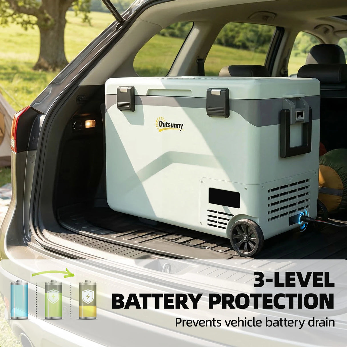 Outsunny 42.5L Compressor Car Fridge Freezer, Camping Refrigerator with App Control, 20C-20C