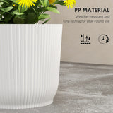 Outsunny Set of Two 22cm Planters - White