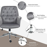 Vinsetto Linen Computer Chair with Armrest, Modern Swivel Chair with Adjustable Height, Dark Grey