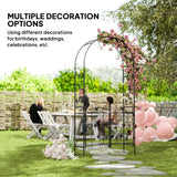 Outsunny 2.17m Steel Garden Arch with Gate, Wedding Arch for Outdoor, Garden, 107W x 45D x 217H cm Black
