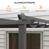 Outsunny 3 x 4m Aluminium Pergola, with Retractable Roof - Dark Grey