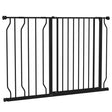 PawHut Wide Dog Safety Gate, with Door Pressure, for Doorways, Hallways, Staircases - Black