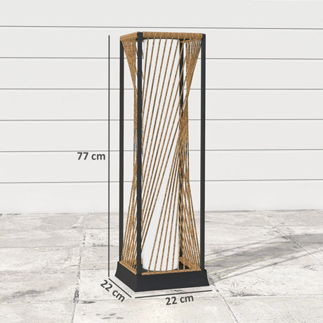 Outsunny Rattan Solar Garden Lights, Auto On/Off LED Floor Lamp, Sand Brown