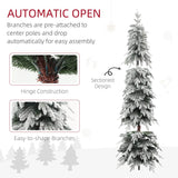 HOMCOM 7ft Snow-Covered Unlit Artificial Christmas Tree