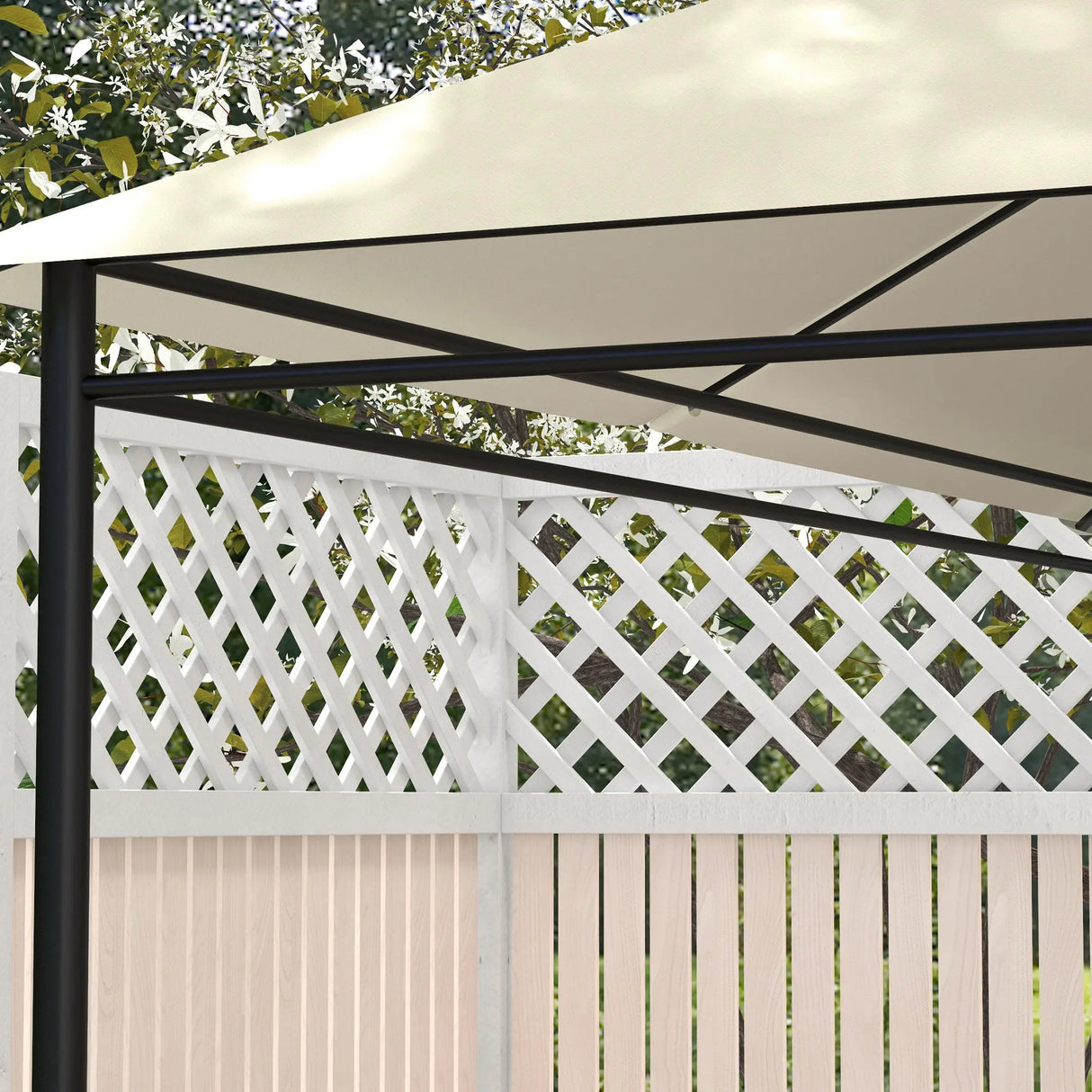 Outsunny 3 x 4m Gazebo Canopy Replacement Cover, Gazebo Roof Replacement (TOP COVER ONLY), Cream White
