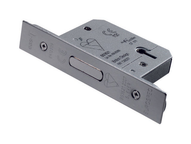 EASI - T 5 LEVER DEADLOCK BS 64MM - SATIN STAINLESS STEEL - EACH