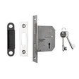 64MM DEAD LOCK - 3 LEVER - SQUARE - NICKEL PLATED - EACH