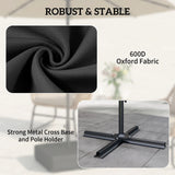 Outsunny Garden Parasol Base 80 kg Sand Filled Heavy Duty Stand for Cantilever Umbrellas and 48 mm Poles Black