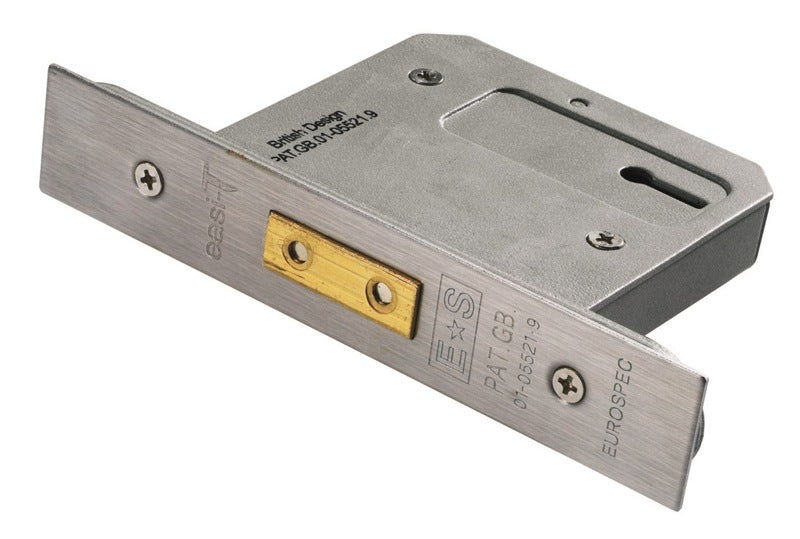 EASI - T- 3 LEVER SECURITY DEADLOCK 64MM - SATIN STAINLESS STEEL - EACH