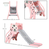 AIYAPLAY 3 in 1 Baby Slide for Indoor Use with Climber, Basketball Hoop, Basketball, for Ages 18-36 Months - Pink