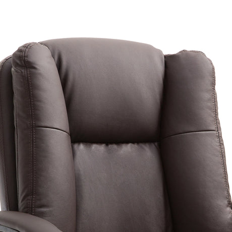 HOMCOM Office Chair, Computer Desk Chair, PU Leather Mid Back Executive Chair with Adjustable Height and Swivel Rolling Wheels for Home Study, Brown