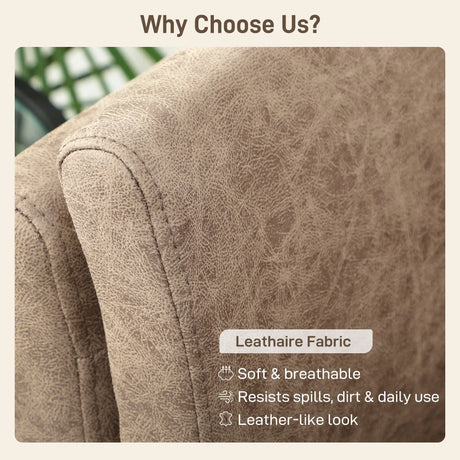 HOMCOM Two-Seater Leathaire Sofa - Light Brown