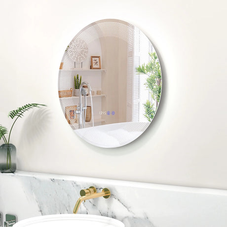 Wall-Mounted Vanity Makeup Mirror with 3-Color Dimmable Lights Touch Switch