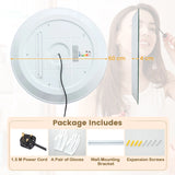 Wall-Mounted Vanity Makeup Mirror with 3-Color Dimmable Lights Touch Switch
