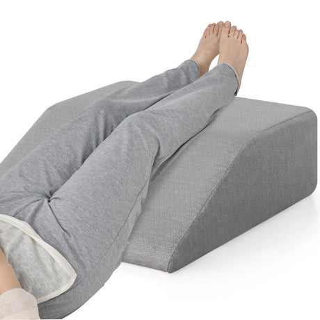 Leg Elevation Pillow with Washable Cover for Sleeping-Grey