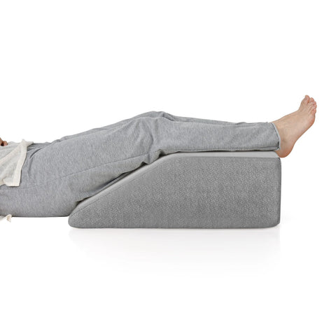 Leg Elevation Pillow with Washable Cover for Sleeping-Grey
