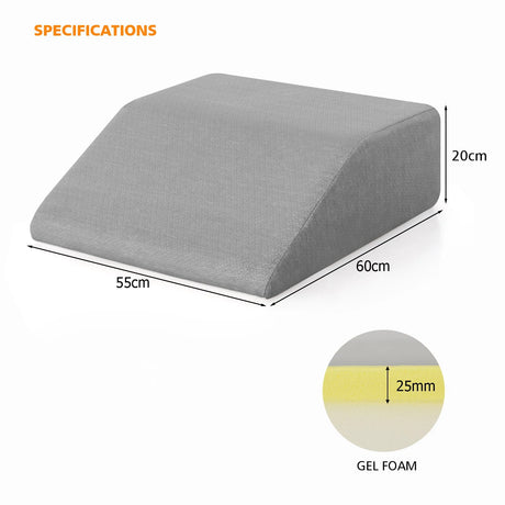Leg Elevation Pillow with Washable Cover for Sleeping-Grey