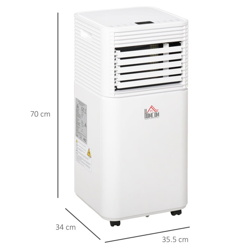 HOMCOM 7000 BTU Portable Air Conditioner for Cooling Dehumidifier Fan, Air Conditioning Unit for Room up to 15m², with Remote, 24H Timer, Window Mount Kit, R290, A Energy Efficiency, 785W