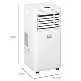 HOMCOM 7000 BTU Portable Air Conditioner for Cooling Dehumidifier Fan, Air Conditioning Unit for Room up to 15m², with Remote, 24H Timer, Window Mount Kit, R290, A Energy Efficiency, 785W