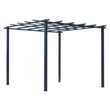 Outsunny 3 x 3 Meter Metal Pergola Garden Gazebo Grape Trellis for Climbing Plants Outdoor Sun Shelter Arbours