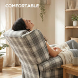 HOMCOM 160 Reclining Armchair, with Footrest - Grey and White