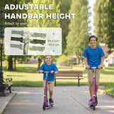 HOMCOM Foldable Electric Kids Scooter, Ride-on for Ages 7-14 Years, Purple
