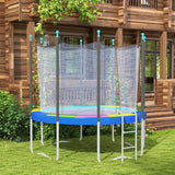 SPORTNOW 12FT Trampoline Spring Cover, Plastic Trampoline Pad Replacement with Elastic Cord, Waterproof, UV Resistant and Tear-Resistant, Multi-Colored