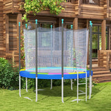 SPORTNOW 12FT Trampoline Spring Cover, Plastic Trampoline Pad Replacement with Elastic Cord, Waterproof, UV Resistant and Tear-Resistant, Multi-Colored
