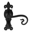 CURLY TAIL LEVER ON BACKPLATE - BATHROOM 57MM C/C - BLACK ANTIQUE - 170 x 52 mm - PAIR