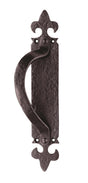 OFFSET PULL HANDLE ON BACKPLATE LEFT HAND - BLACK ANTIQUE - 260 x 45 mm - EACH