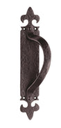 OFFSET PULL HANDLE ON BACKPLATE RIGHT HD - BLACK ANTIQUE - 260 x 45 mm - EACH