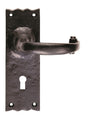 TRADITIONAL LEVER ON BACKPLATE - LOCK 57MM C/C - BLACK ANTIQUE - 152 X 55 - PAIR