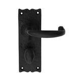 TRADITIONAL LEVER ON BACKPLATE - BATHROOM 57MM C/C - BLACK ANTIQUE - 152 X 55 - PAIR