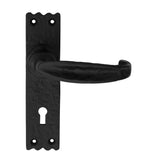SLIMLINE V LEVER ON BACKPLATE - LOCK 57MM C/C - BLACK ANTIQUE - 152mm x 38mm - PAIR