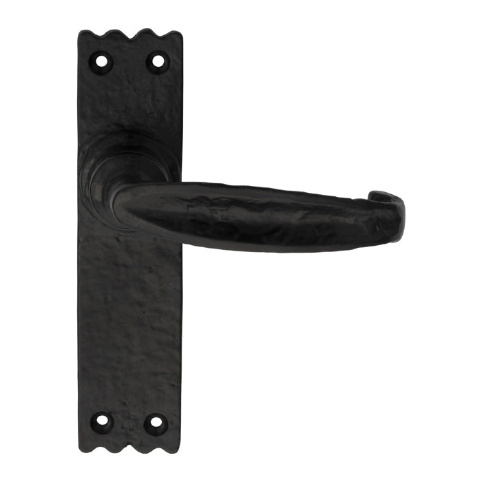 SLIMLINE V LEVER ON BACKPLATE - LATCH - BLACK ANTIQUE - 152mm x 38mm - PAIR