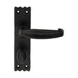SLIMLINE V LEVER ON BACKPLATE - BATHROOM 57MM C/C - BLACK ANTIQUE - 152mm x 38mm - PAIR