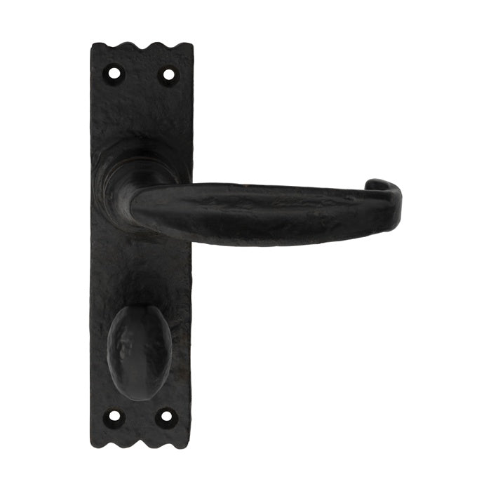SLIMLINE V LEVER ON BACKPLATE - BATHROOM 57MM C/C - BLACK ANTIQUE - 152mm x 38mm - PAIR