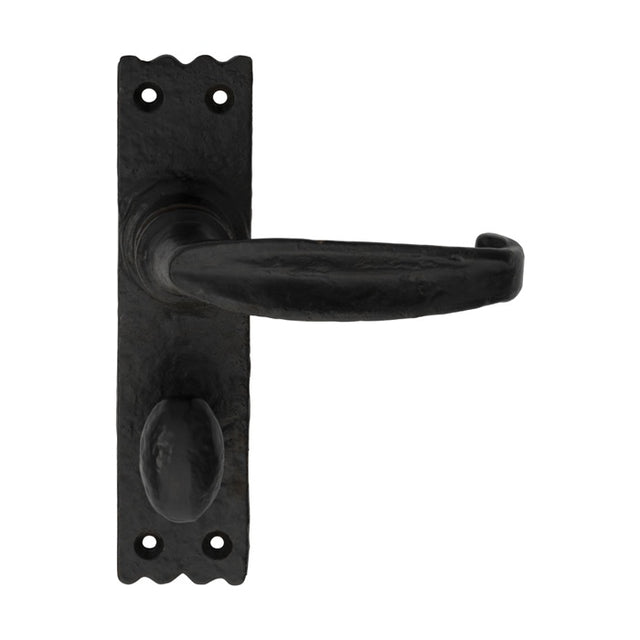 SLIMLINE V LEVER ON BACKPLATE - BATHROOM 57MM C/C - BLACK ANTIQUE - 152mm x 38mm - PAIR